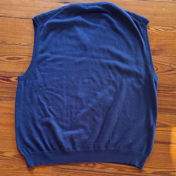 Vintage Sweater Lyle & Scott V-Neck Argyle  Vest - Navy, Red, Light Blue Size XL - Picture 6 of 9